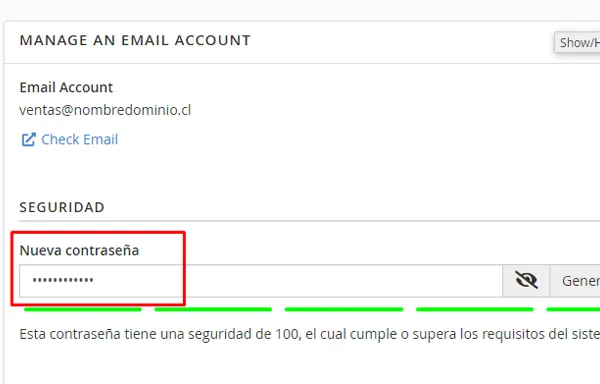 cambiar contraseña de un correo