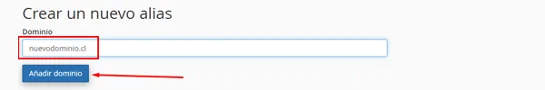 crear un parking de dominio en cpanel