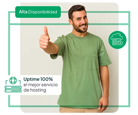 Confianza en la calidad de nuestro alojamiento web de alta disponibilidad y 100% de uptime