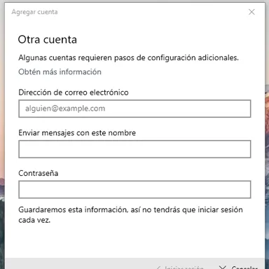 Configurar una cuenta de correo en Windows